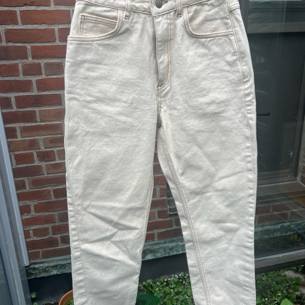 Reclaimed Vintage Cream Straight Jeans Relaxed Fit